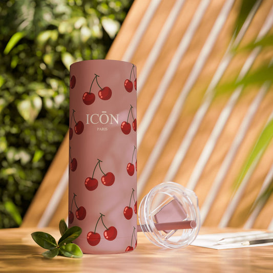 ICŌN Paris Cherry Love Skinny Matte Sipper Tumbler