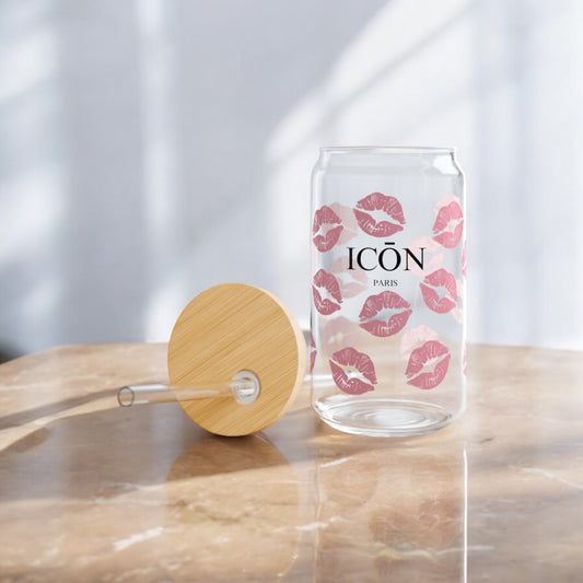 ICŌN Bisou Love Glass Sipper Tumbler