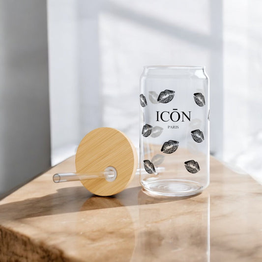 ICŌN Bisou Noir Love Glass Sipper Tumbler